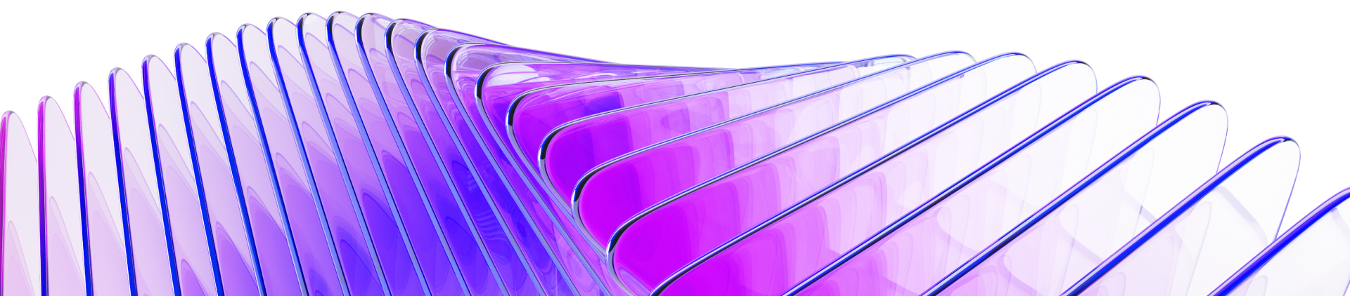 Abstract purple glass waves — GrowBrand hero visual